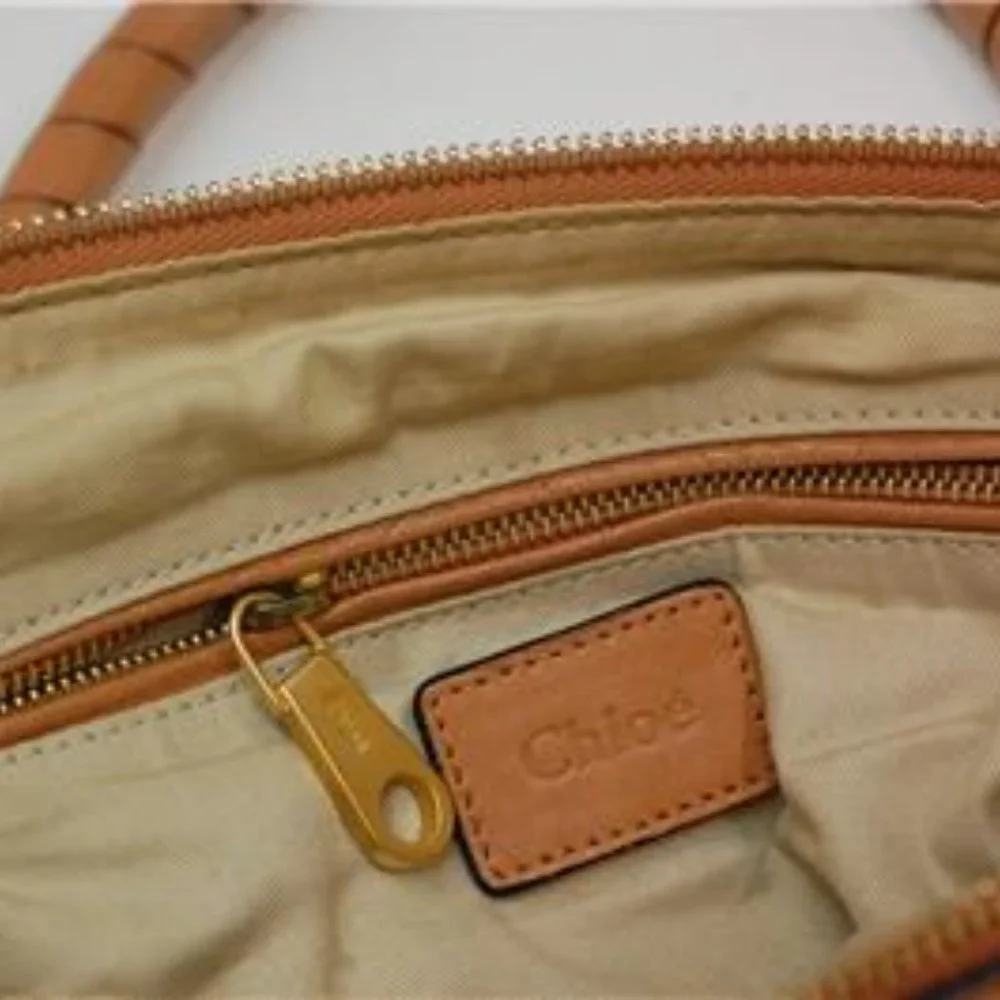 Auth Chloe Marcie Medium Shoulder Bag Leather Bron - Picture 15 of 16